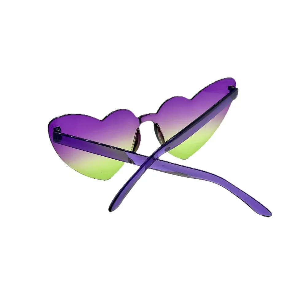 NEW Purple & Green Gradient Heart Sunglasses